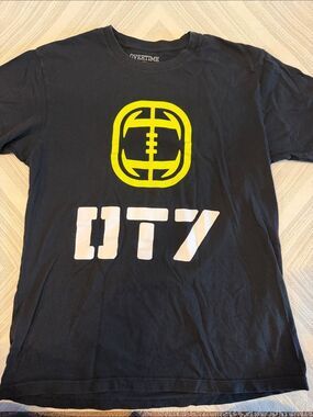 Overtime OT7 Men’s Black Graphic T-Shirt Size Small Football Logo Streetwear